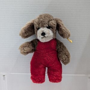 Steiff Dog Toldi with ID working squeaker Small Dog Plush Made In Germany